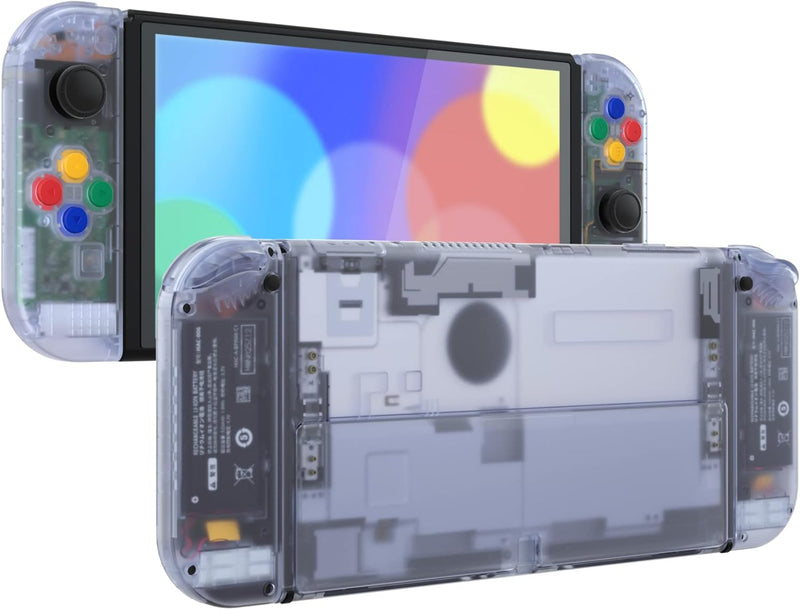 eXtremeRate Full Hülle für nintendo Switch OLED, DIY-Ersatz Konsole case & Kickstand, NS Joycon Gehä