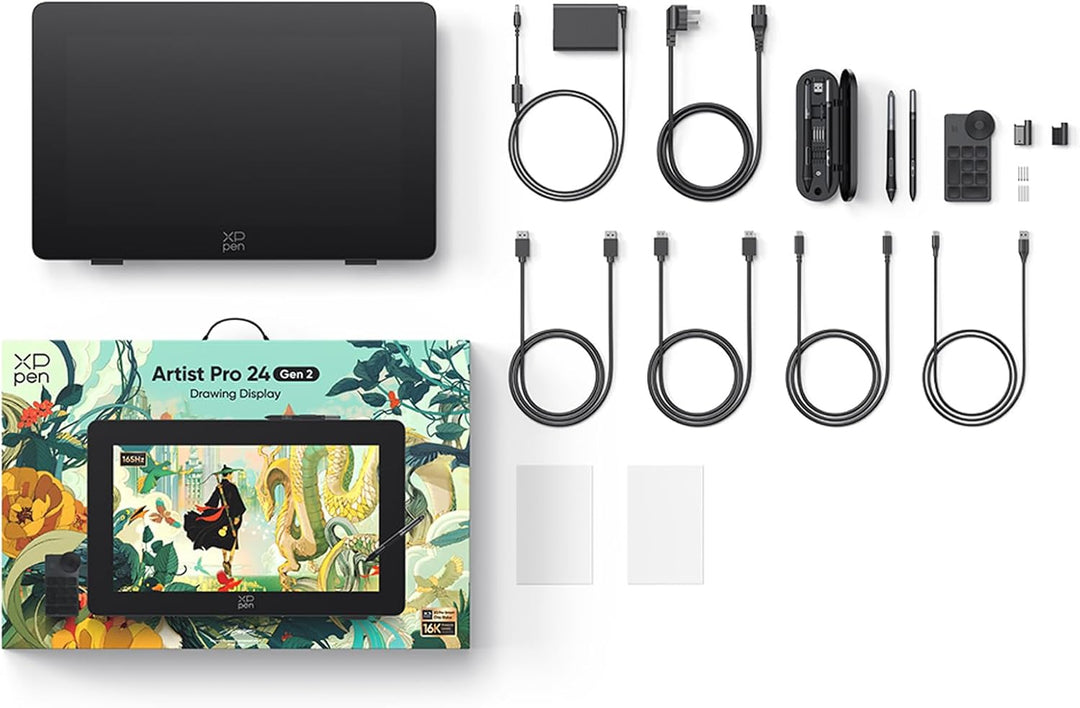 XPPen Artist Pro 24 (Gen 2) Zeichentablett mit weltweit erstem 165Hz Bildwiederholrate, 23 Zoll 2,5K