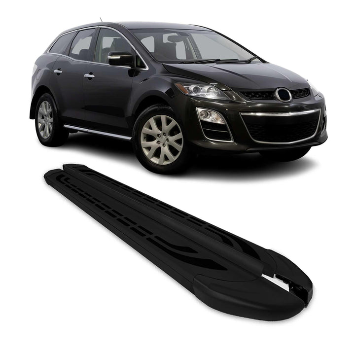 OMAC Trittbretter Seitenschweller Seitenbretter kompatibel mit Mazda CX-7 2006-2012 Alu Schwarz FABA