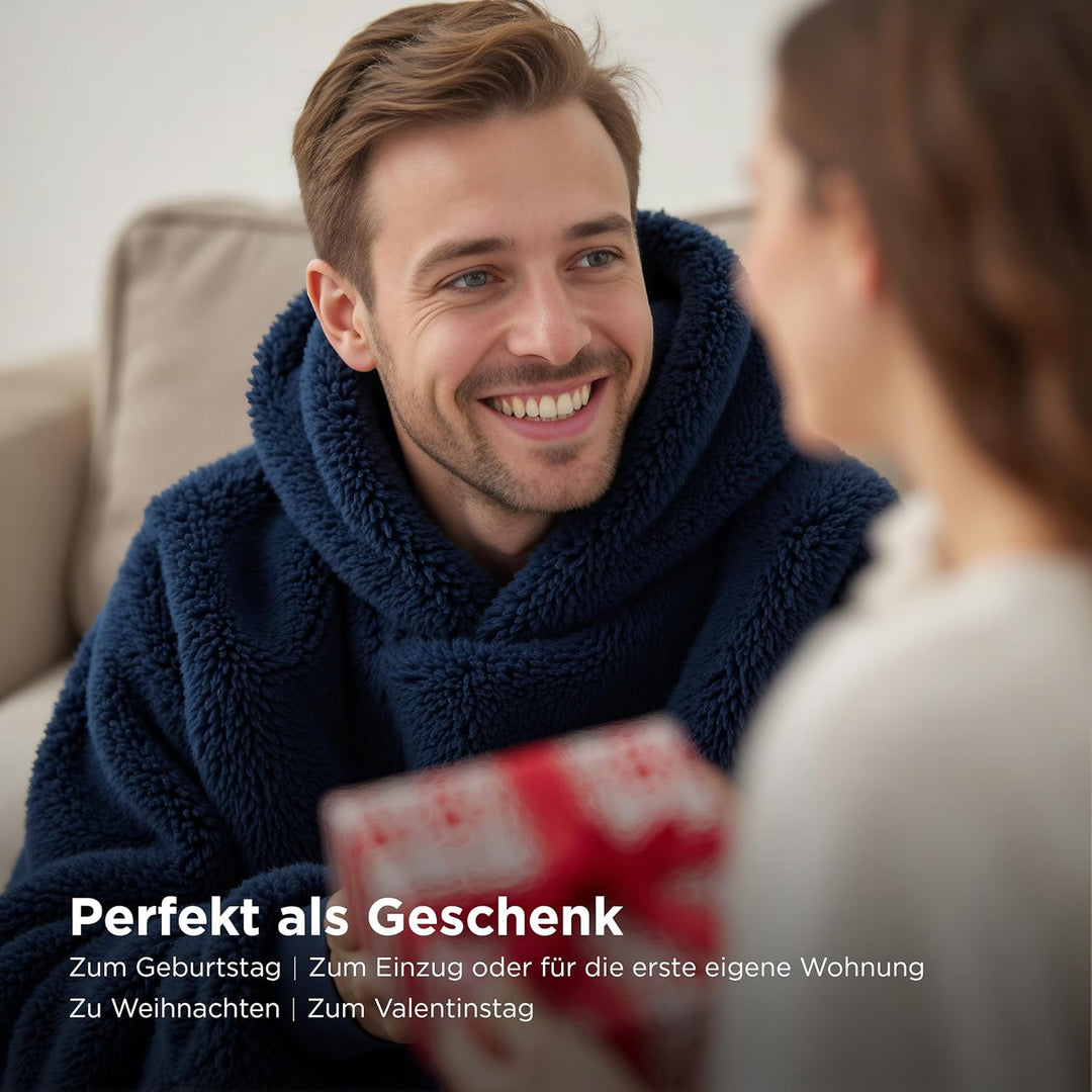 BEDSURE Hoodie Decke mit Ärmeln Deckenpullover - Tragbare Decke zum Anziehen Erwachsene XXL, Übergro