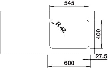 BLANCO SOLIS 340/180-U | Edelstahl | Einbauart: Unterbau | Hauptbecken rechts | ohne Ablauffernbedie