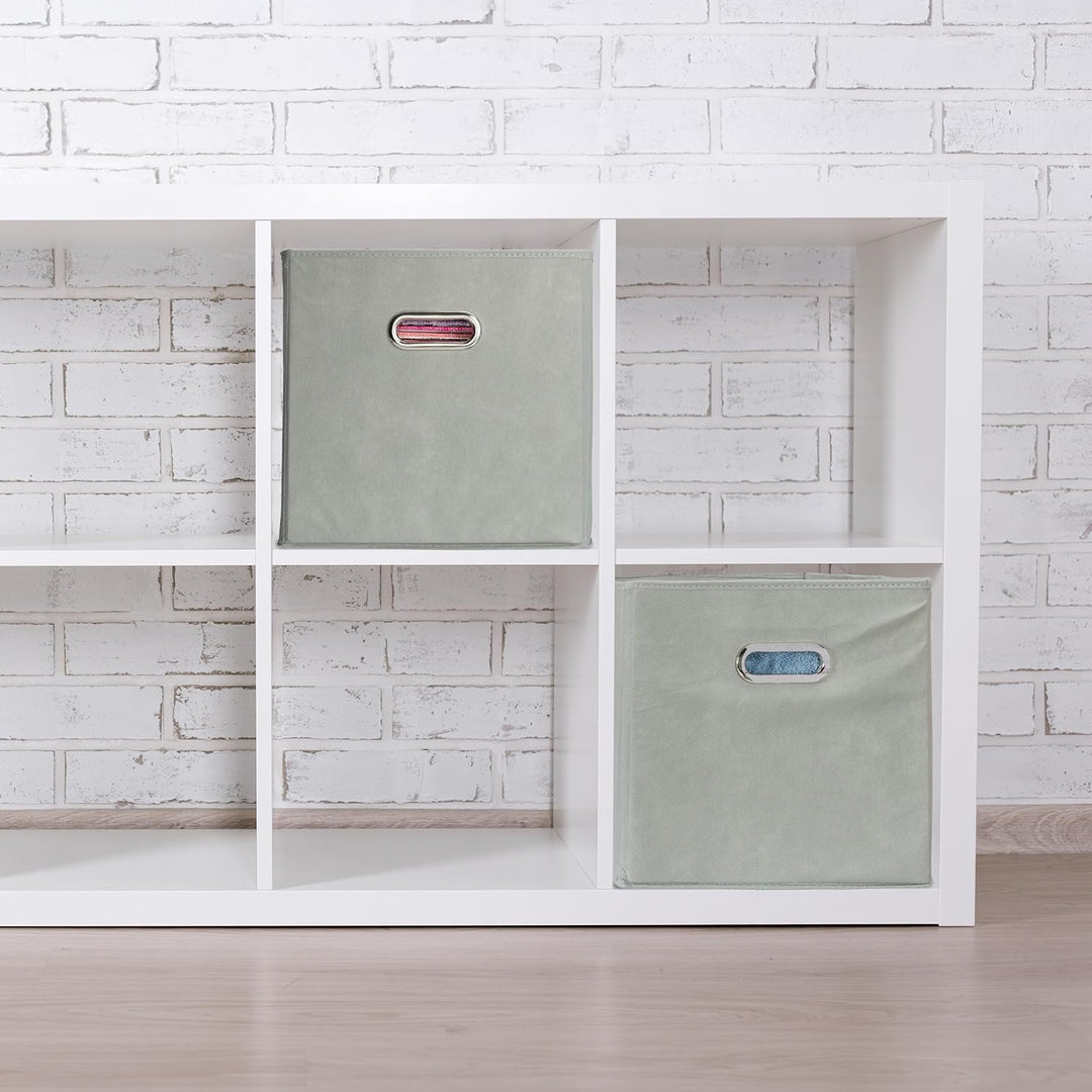 Relaxdays Aufbewahrungsbox 4er Set, Faltbare Regalboxen, HxBxT: 30x30x30 cm, mit Griffen, Faltboxen