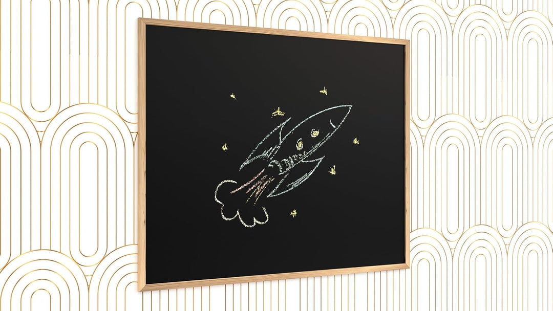 ALLboards Schwarze Kreidetafel 100x80 cm, ECO-Holzrahmen, Schwarz, Schreibtafel, Schreibtafel zum Au