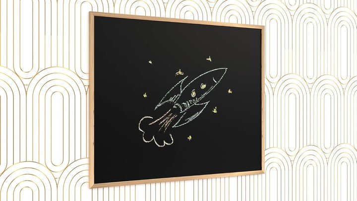 ALLboards Schwarze Kreidetafel 100x80 cm, ECO-Holzrahmen, Schwarz, Schreibtafel, Schreibtafel zum Au