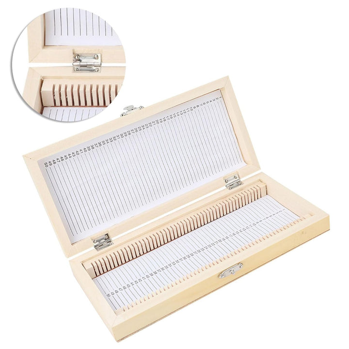 Biology Glass Prepared Microscope Slides Specimens Wooden Slide Storage Box Case for Biology Slice C