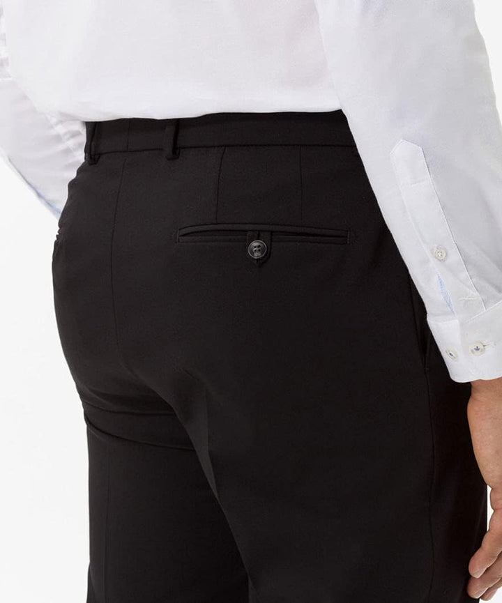 BRAX Regular Fit Hose Enrico Stretch Schurwolle Navy 34W / 36L Schwarz, 34W / 36L Schwarz