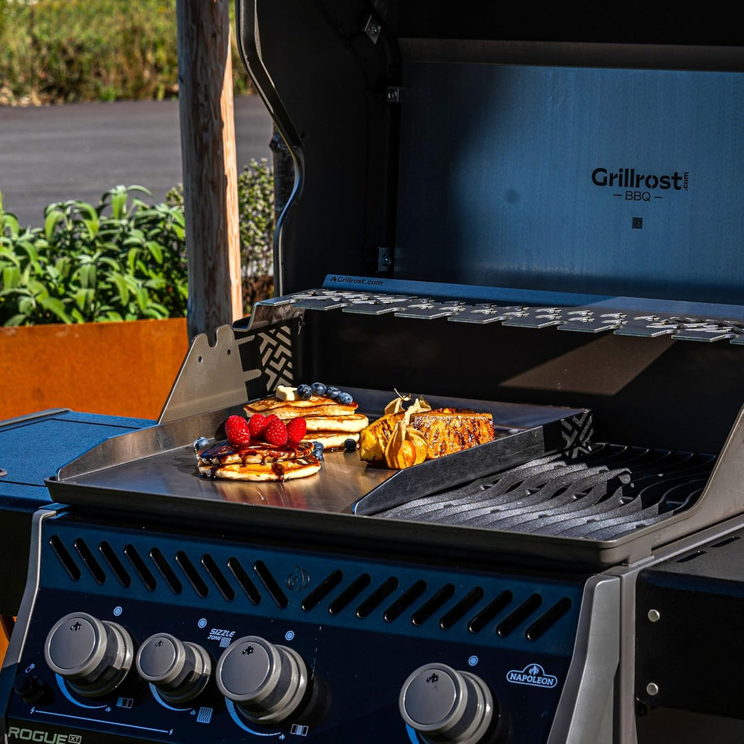 Grillrost.com Das Original Edelstahl Grillplatte | Plancha 45x34cm - passend für Napoleon LE/LEX/Pre