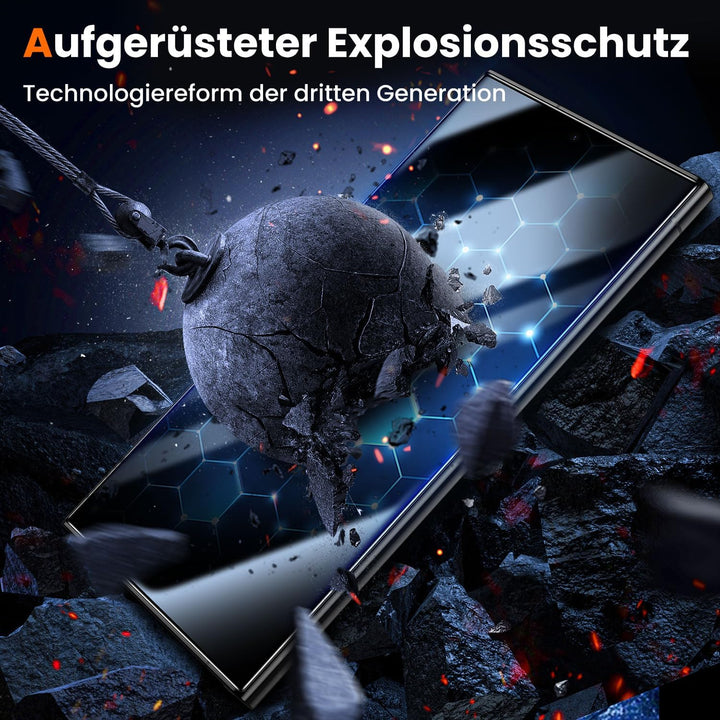 UniqueMe für Samsung Galaxy S24 Ultra für Panzerglas - [Full Screen Displayschutz] Schutzfolie für S