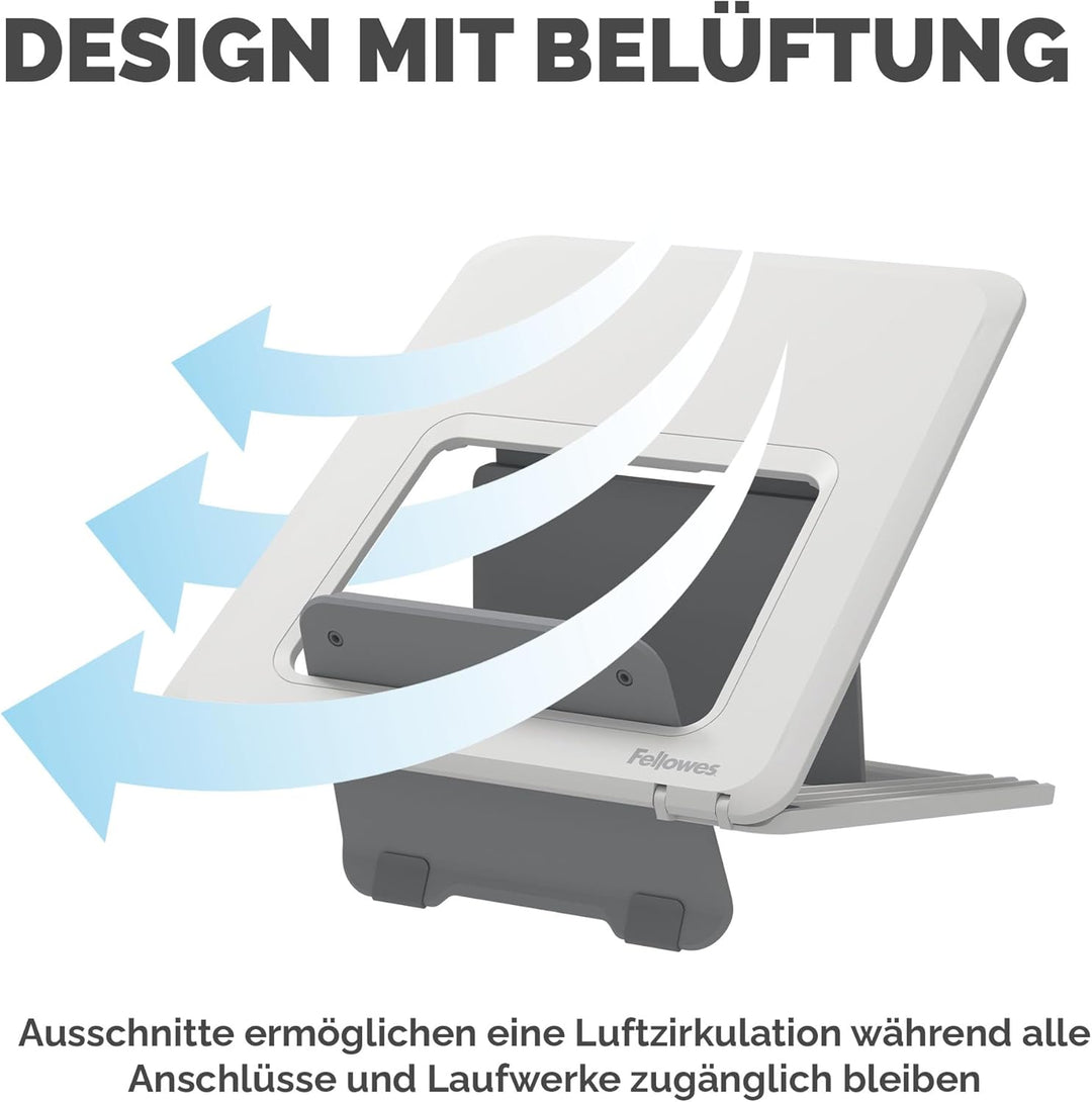 Fellowes Breyta™ Laptop-Ständer – verstellbar, 100% recycelbar, 12 Höhen, max. 15.6", 4kg. Für Zuhau