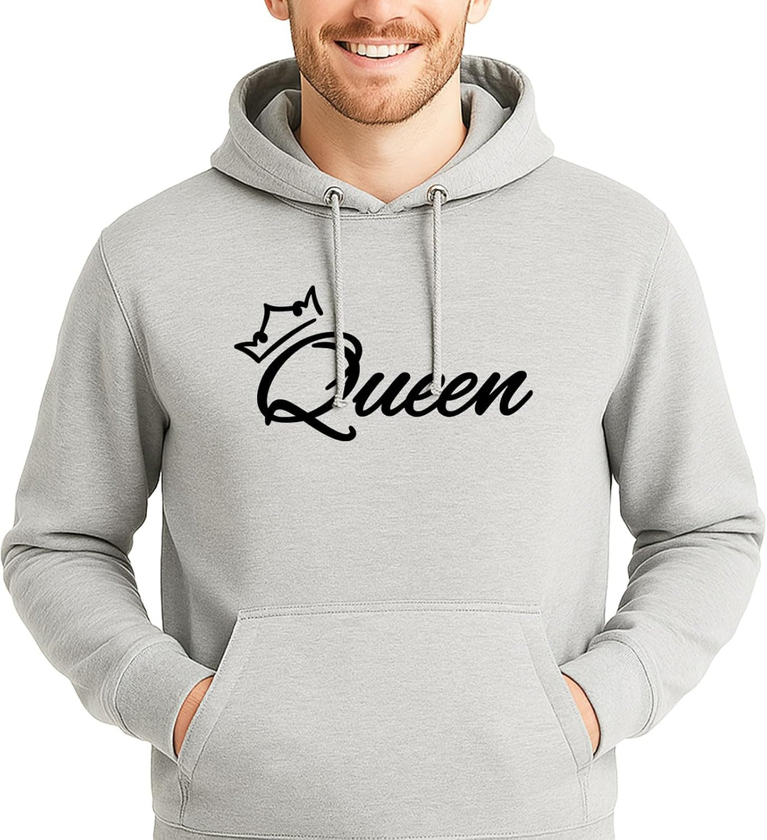 Huuraa Unisex Hoodie Queen Krone Geschenk Grösse S-3XL Vegan Queen Geschenkidee S Heather Grey, S He