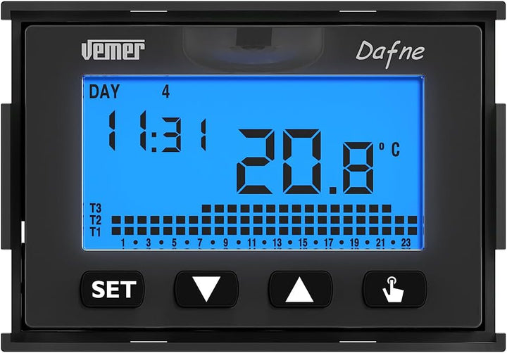 VEMER Daphne Einbaubatterie Chronothermostat, weiss/anthrazit, normal