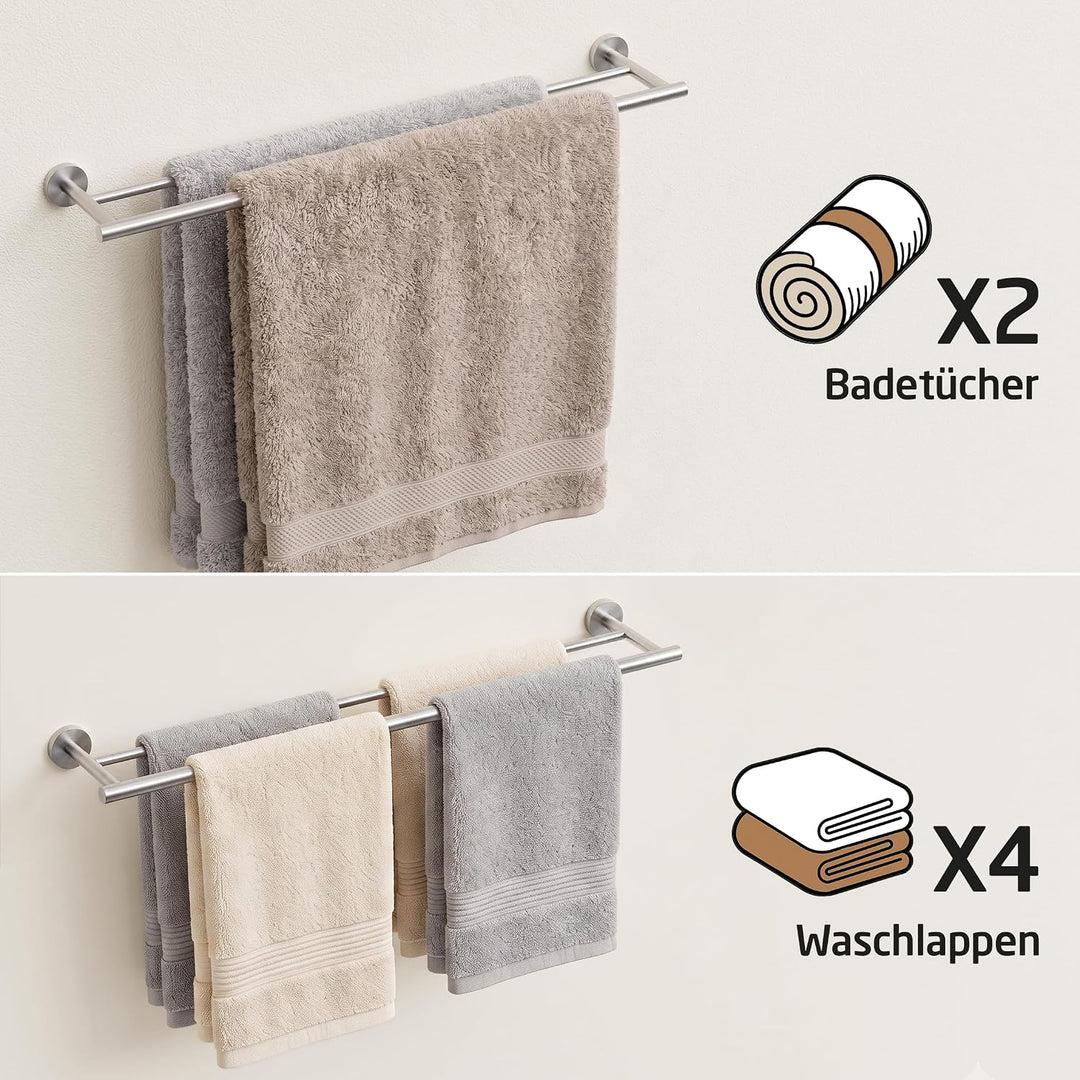 KES Handtuchhalter Doppel Badetuchhalter Edelstahl SUS304 Handtuchstange 75CM Badezimmer Handtuch Ha