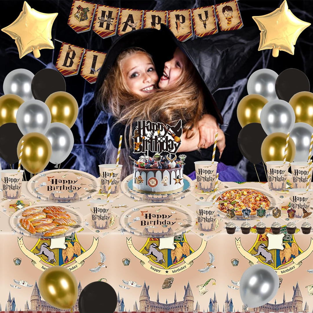Eviznbou Wizard Geburtstag Deko, Magischer Wizard Partygeschirr Set, Wizard Geburtstag Party Geschir