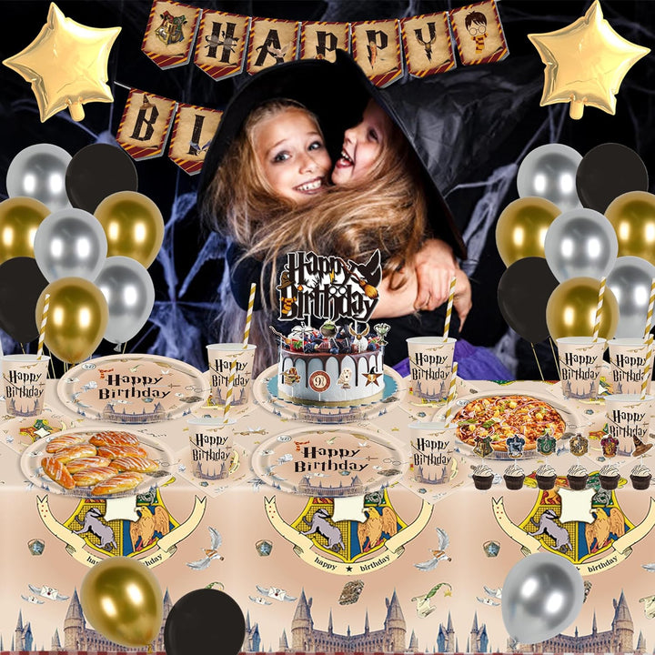 Eviznbou Wizard Geburtstag Deko, Magischer Wizard Partygeschirr Set, Wizard Geburtstag Party Geschir