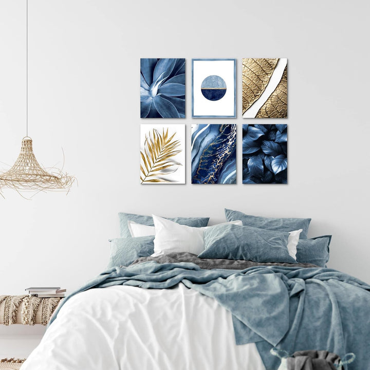 Novart Set Wandbilder - KEIN EXTRA RAMEN BENÖTIGT - Wohnzimmer Schlafzimmer - Bilder Modern Abstrakt