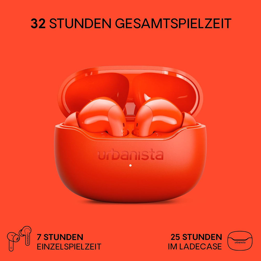 Urbanista Kabellose Bluetooth Kopfhörer In Ear, Noise Cancelling InEar und Multipoint-Verbindung, 32