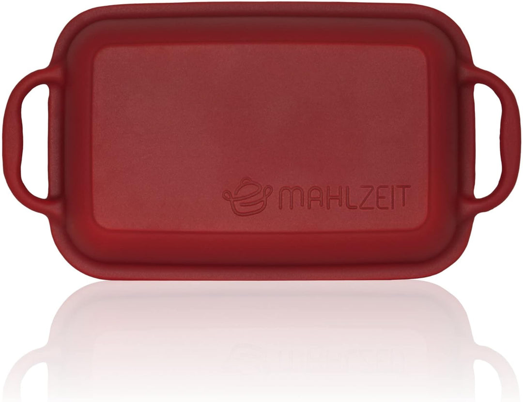Mahlzeit Gusseisen Bräter mit Deckel emailliert | 4,8 Liter | Dark Cherry | Bräter 2in1 mit Bratpfan