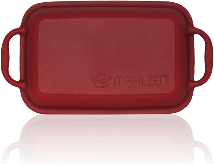 Mahlzeit Gusseisen Bräter mit Deckel emailliert | 4,8 Liter | Dark Cherry | Bräter 2in1 mit Bratpfan