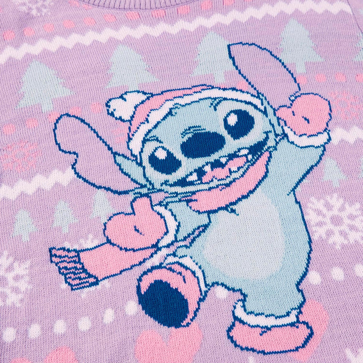 Disney Lilo &amp; Stitch Weihnachtspullover | Mädchen Xmas Pullover | Kinder Acryl Strickpullover Sweats