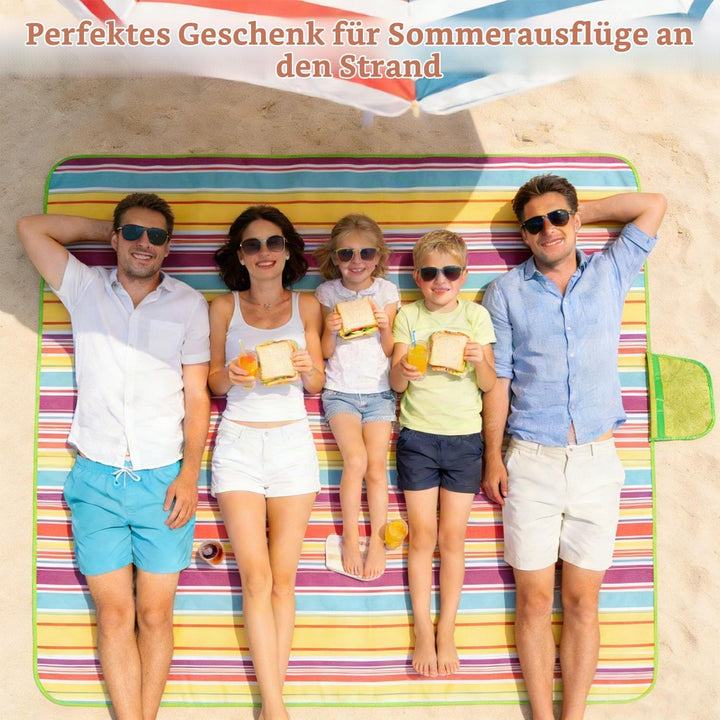 Strandmatte 200x200, Picknickdecke Wasserdicht XXL mit Tragegriff Wasserdicht Sandfrei mit isoliert