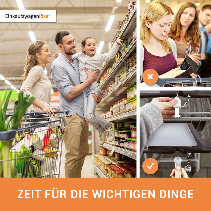 Einkaufswagenlöser Family Edition/Schlüsselanhänger Einkaufschip mit Schlüsselfundservice/Abziehbare
