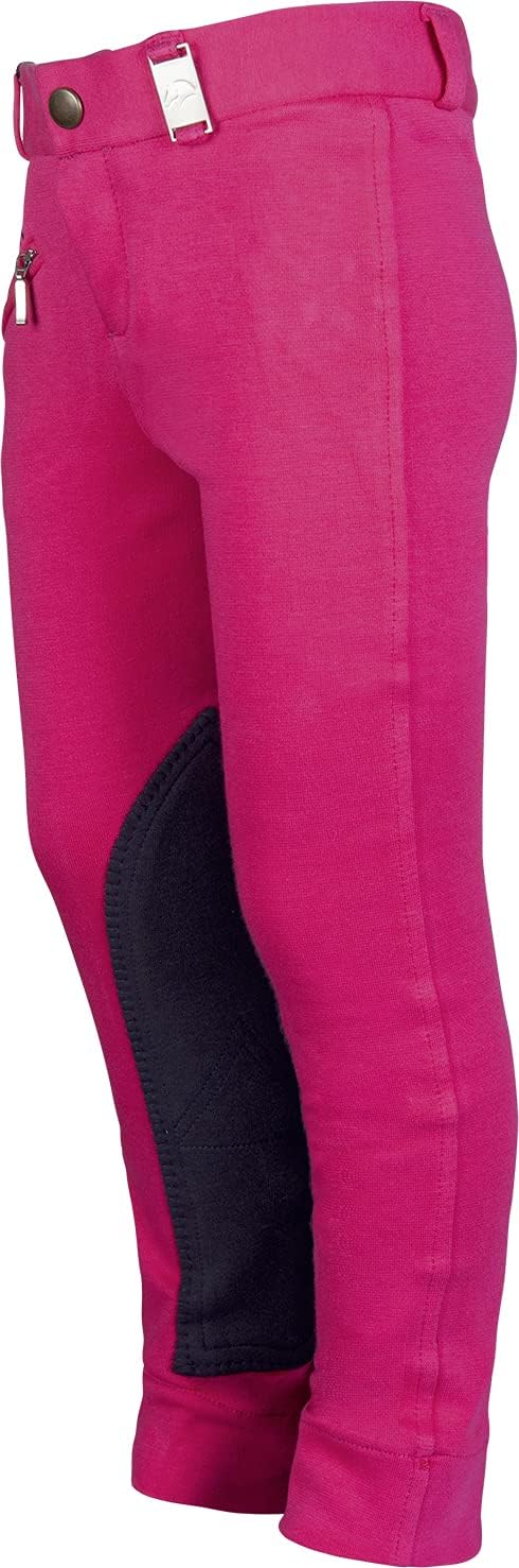 HKM 5627 Reithose My First, Kniebesatz Oberstoff, Dunkelpink/Navy, 116