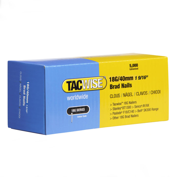 TACWISE 0400 Stauchkopfnägel Brad Typ 18G / 40 mm, verzinkt, 5000 Stück, 5000 Stück