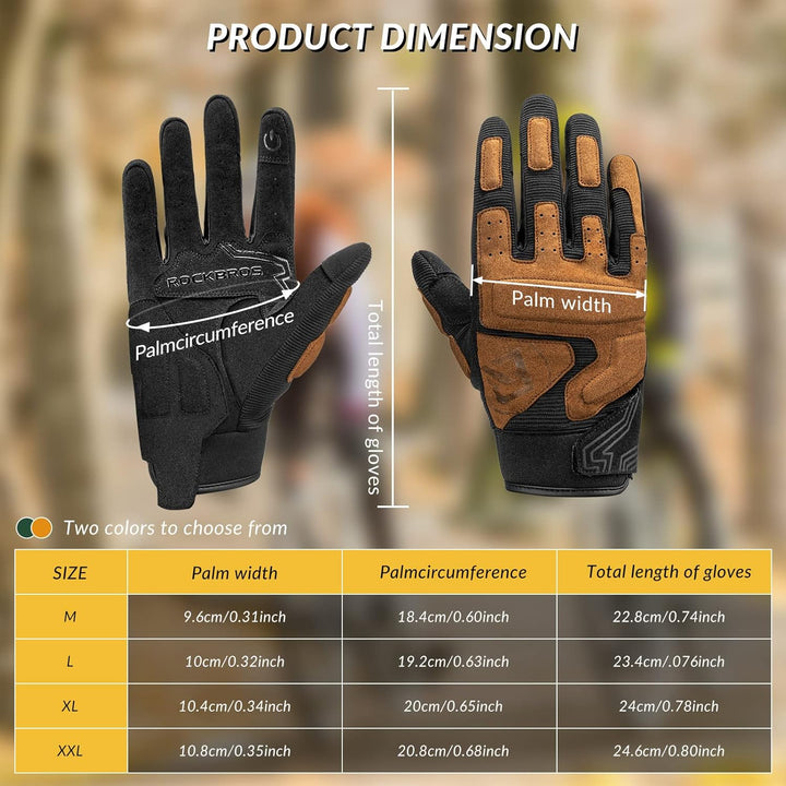 ROCKBROS Motorradhandschuhe Herren Motorrad Handschuhe Winddichte Touchscreen Radsporthandschuhe Atm