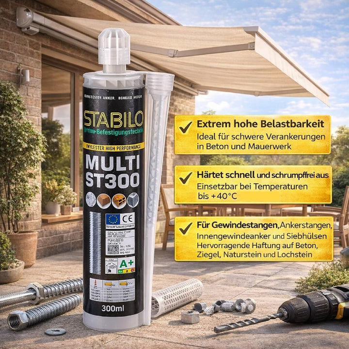 12x Stabilo Verbundmörtel, Injektionsmörtel, Mörtel mit Option 7, ETA-Zulassung, 300 ml