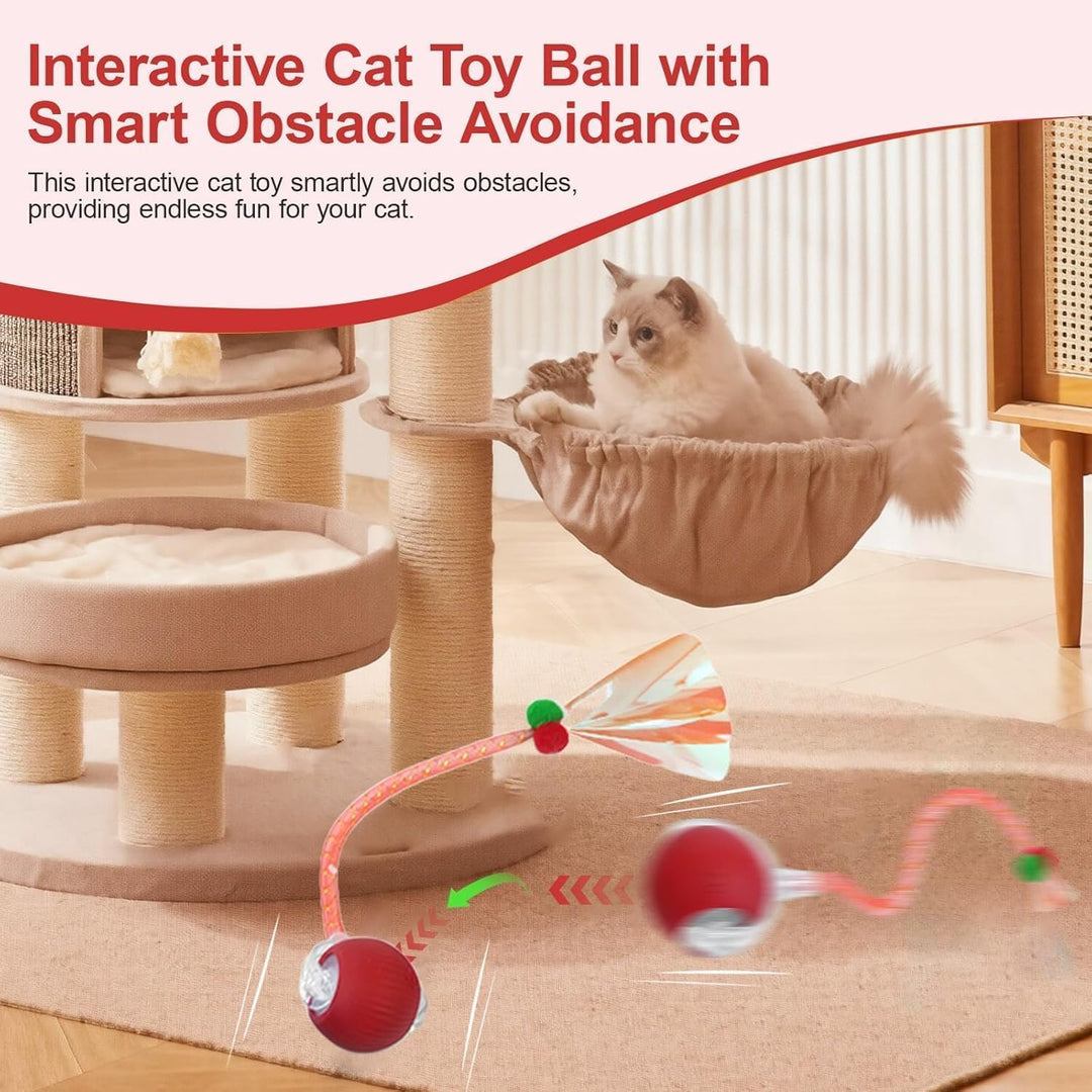 Katzenspielzeug Selbstbeschäftigung,Katzenspielzeug Ball Mit Einem Blinkenden und Schnell Schwingend