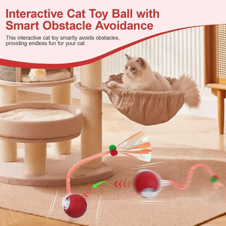 Katzenspielzeug Selbstbeschäftigung,Katzenspielzeug Ball Mit Einem Blinkenden und Schnell Schwingend