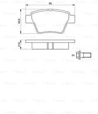 Bosch BP1009 Bremsbeläge - Hinterachse - ECE-R90 Zertifizierung - vier Bremsbeläge pro Set