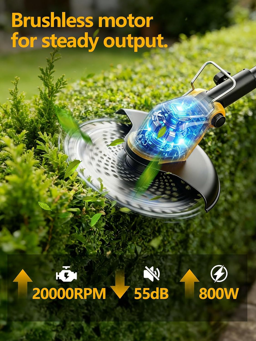 Akku Rasentrimmer mit Rädern 4 in 1,30CM Elektro Rasentrimmer mit 2 * 3000 mAh Batterie und Ladegerä