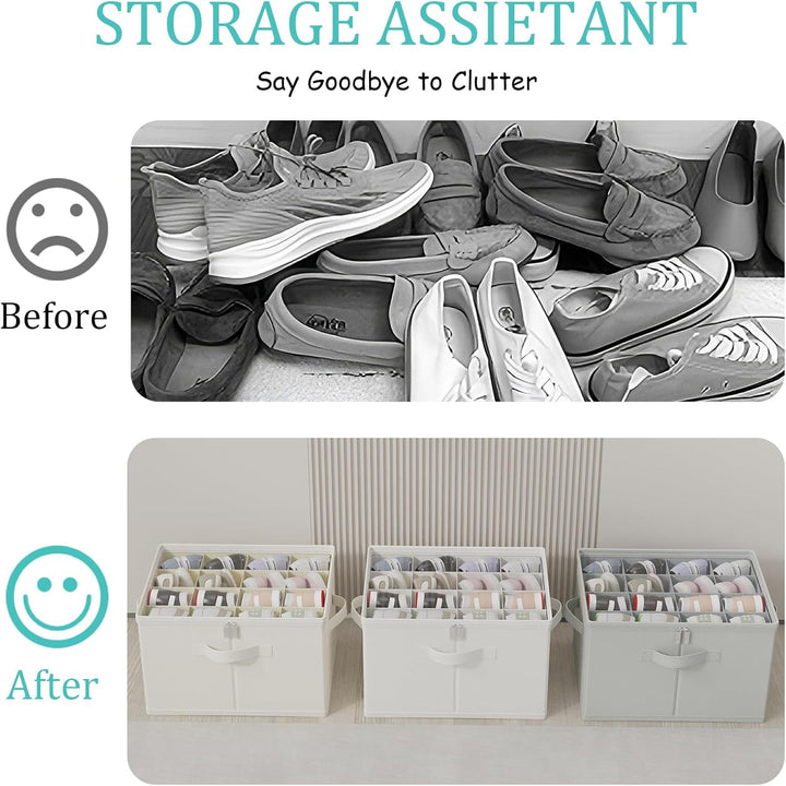 Schuhorganizer für Closet, Passt 12 Paare, Grosse Schuhschrank, Schuhbox mit Durchsichtigem Deckel,