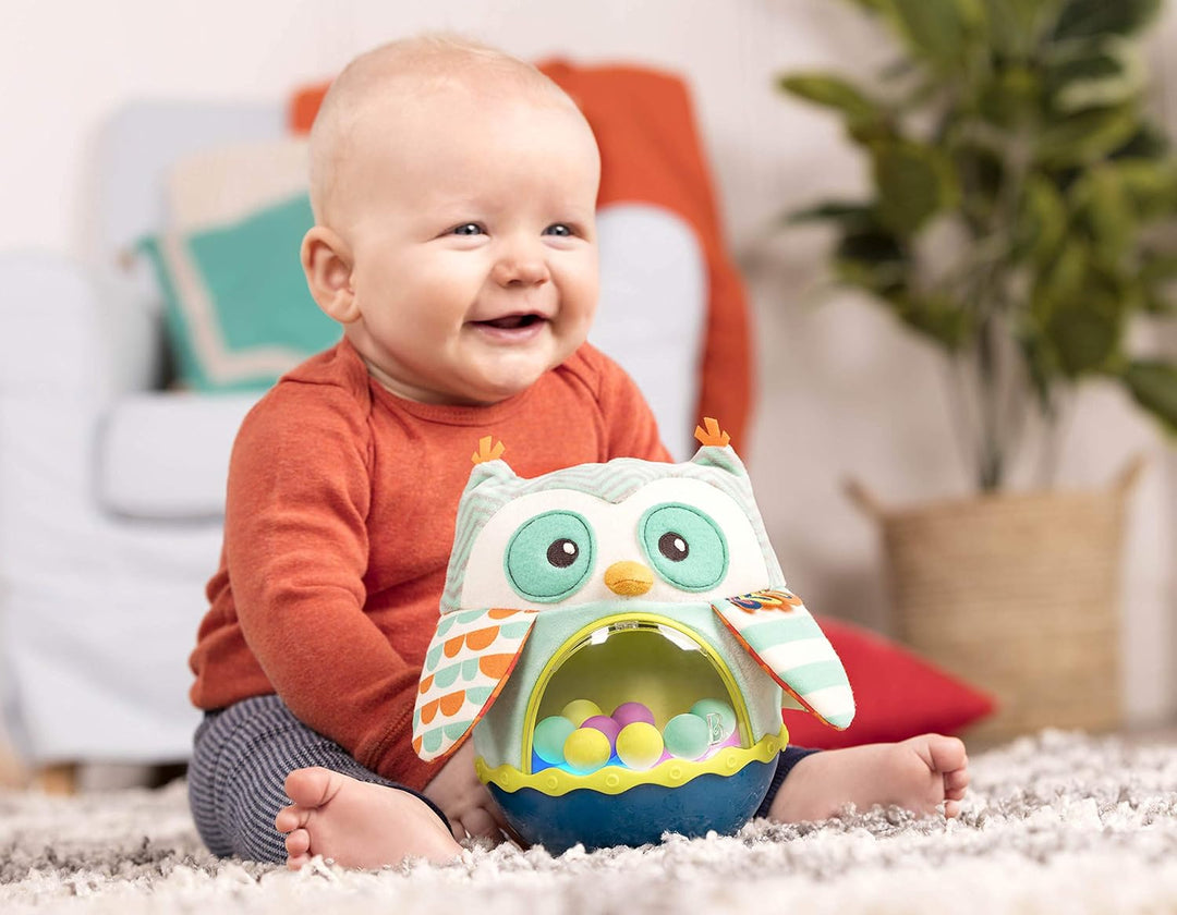 B. toys - Eule ist zurück - Roly-Poly Eule - Baby-Spielzeug - Sinnes- und Musikspielzeug für Babys -