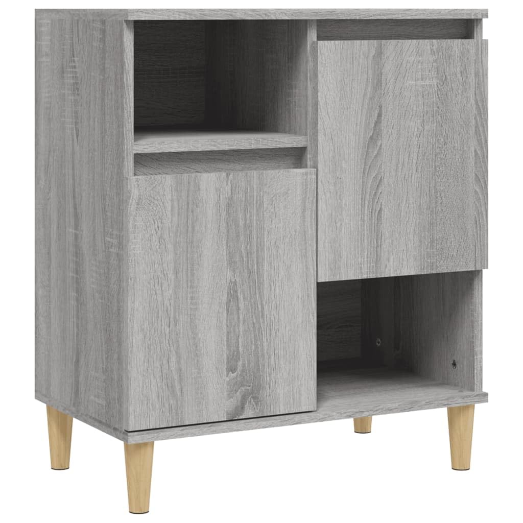 vidaXL Sideboard, Kommode mit 4 Fächern 2 Türen, Highboard Wohnzimmerschrank mit Holzbeinen, Schrank