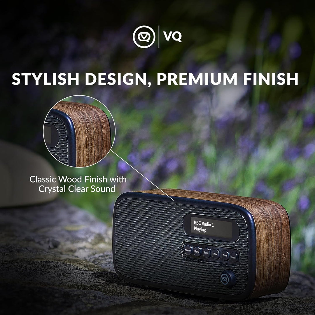 VQ Dexter Radio DAB Plus/DAB mit FM, 3 Watts Stereo Lautsprecher und LCD Bildschirm - Batteriebetrie