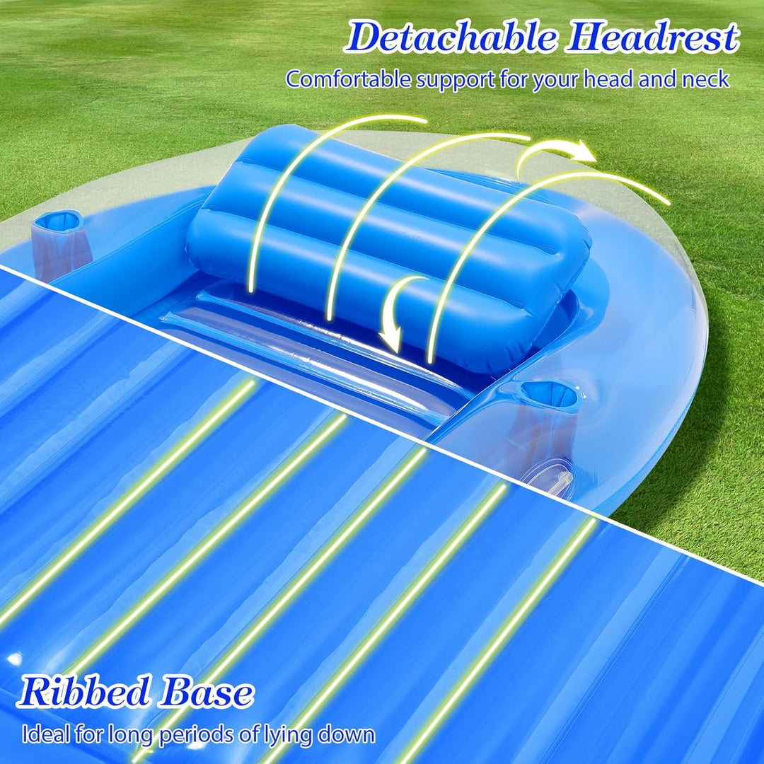 MoKo Tanning Pool Luftmatratze | Tannng Bed mit Getränkehalter, Loungesessel, Bräunungspool, Gross S
