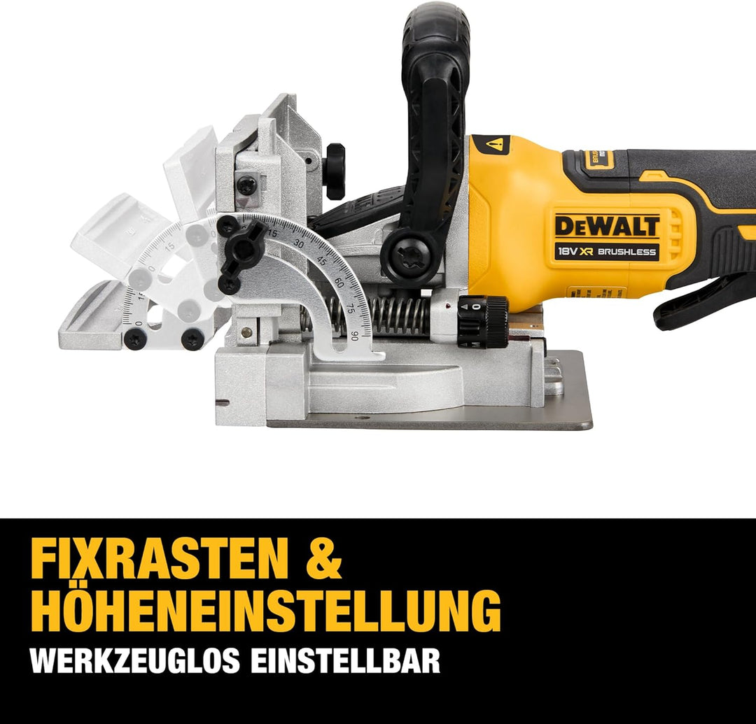 Dewalt 18V Akku-Flachdübelfräse DCW682NT (bürstenlos, mit präziser Zahnstangenführung & einstellbare
