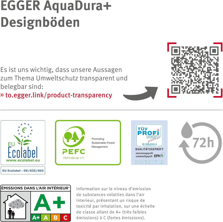EGGER Aquadura+ Hybridboden EDF303 Titanit anthrazit 1292x327x7,5mm (2,535m²) 2,535m² | Boden, 2,535