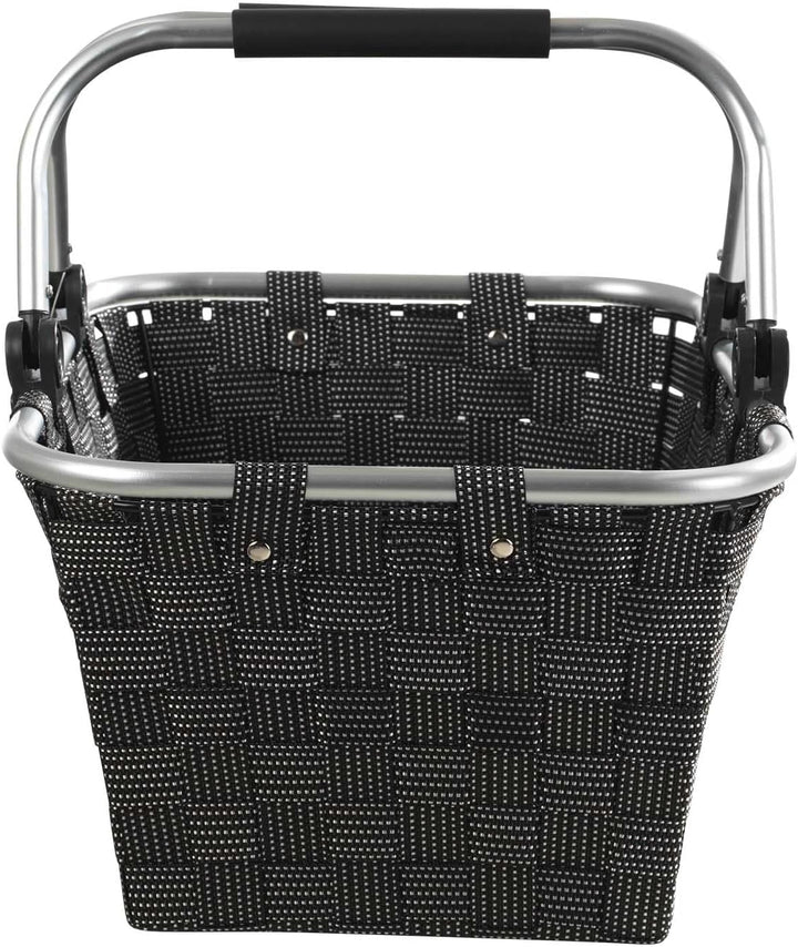 Home4You Einkaufskörbe 2er Set mit Griffen - 40 x 19,5 x 30 cm - Schwarz - Kunststoff - Einkaufstasc
