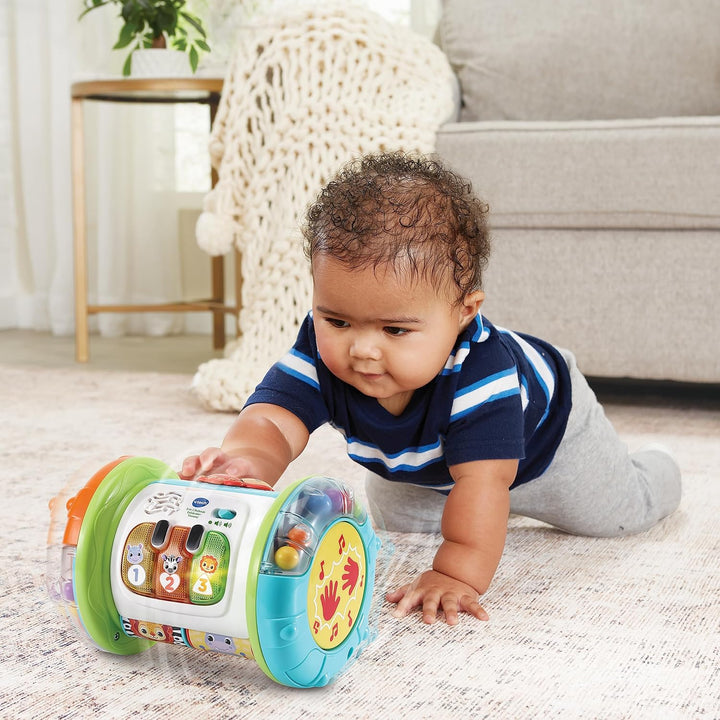 VTech Baby 3-in-1 Rollende Entdecker-Trommel – Interaktives Babyspielzeug mit Musik – Für Kinder von