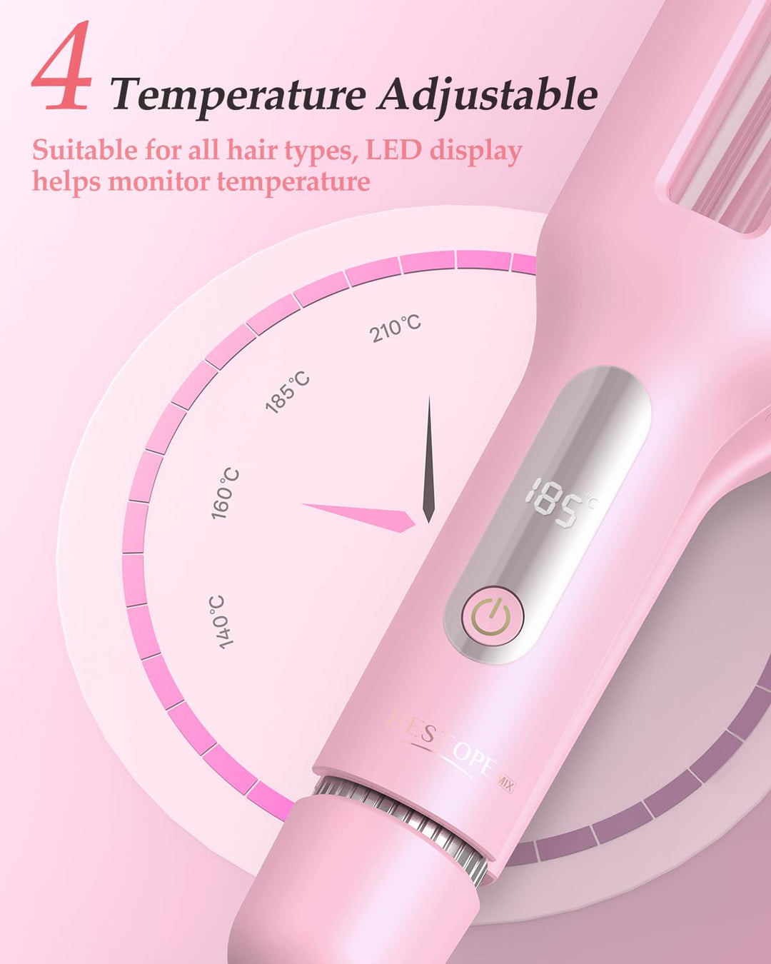 4 In 1 Einstellbar Welleneisen für Haare - 22/25/32/38mm Lockenstab für Beach Waves/Natürlich Wellen