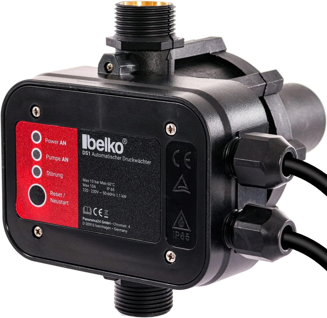 Belko Druckwächter Druckschalter für Wasserpumpen, mit Kabel bis 10 Bar, Gartenbewässerung elektroni