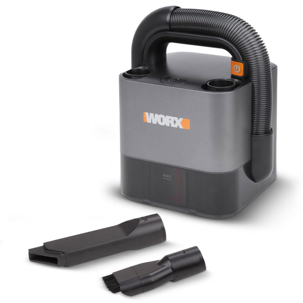 WORX WX030.9 - 20V Max Akku Autostaubsauger Hand-Staubsauger beutellos ohne Akku & Ladegerät Schwarz