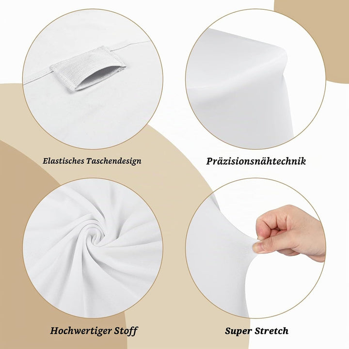 Pesonlook 20 Stück weisse Stuhlhussen für Esszimmerstühle, Spandex-Stuhlhussen für Wohnzimmer, unive