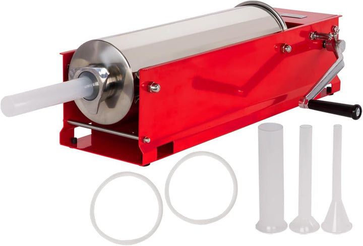 Beeketal 'MTH07' Profi Gastro Wurstfüllmaschine (7 Liter/horizontal) SGS-geprüft, Wurstfüller mit 2