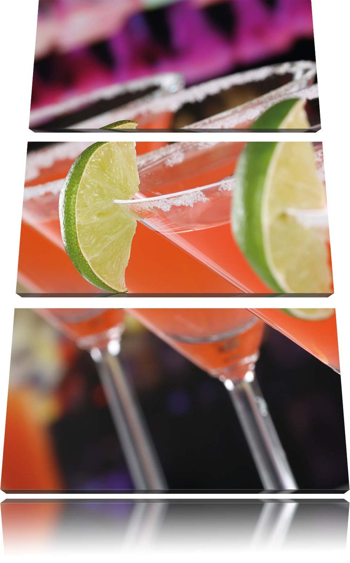 Pixxprint Singapur Sling Cocktails als Leinwandbild/Grösse: 3 Teilig (120x80) cm/Wandbild/Kunstdruck