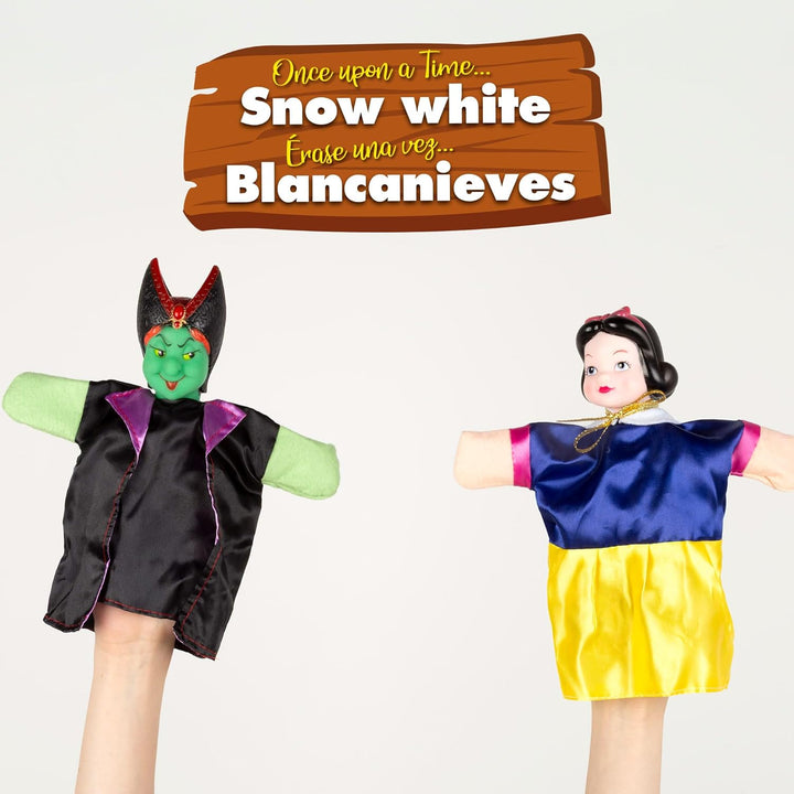 ColorBaby Cucu Show Set Handpuppen, Schneewittchen, 4 Puppen, 25 cm, weiche und sichere Materialien,