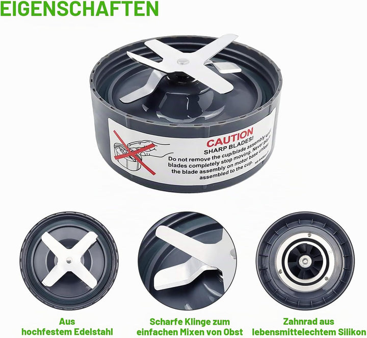 2er-Pack Ersatzklinge für NutriBullet Blender 900 W 600 W Serie, Ersatzteile kompatibel mit NutriBul